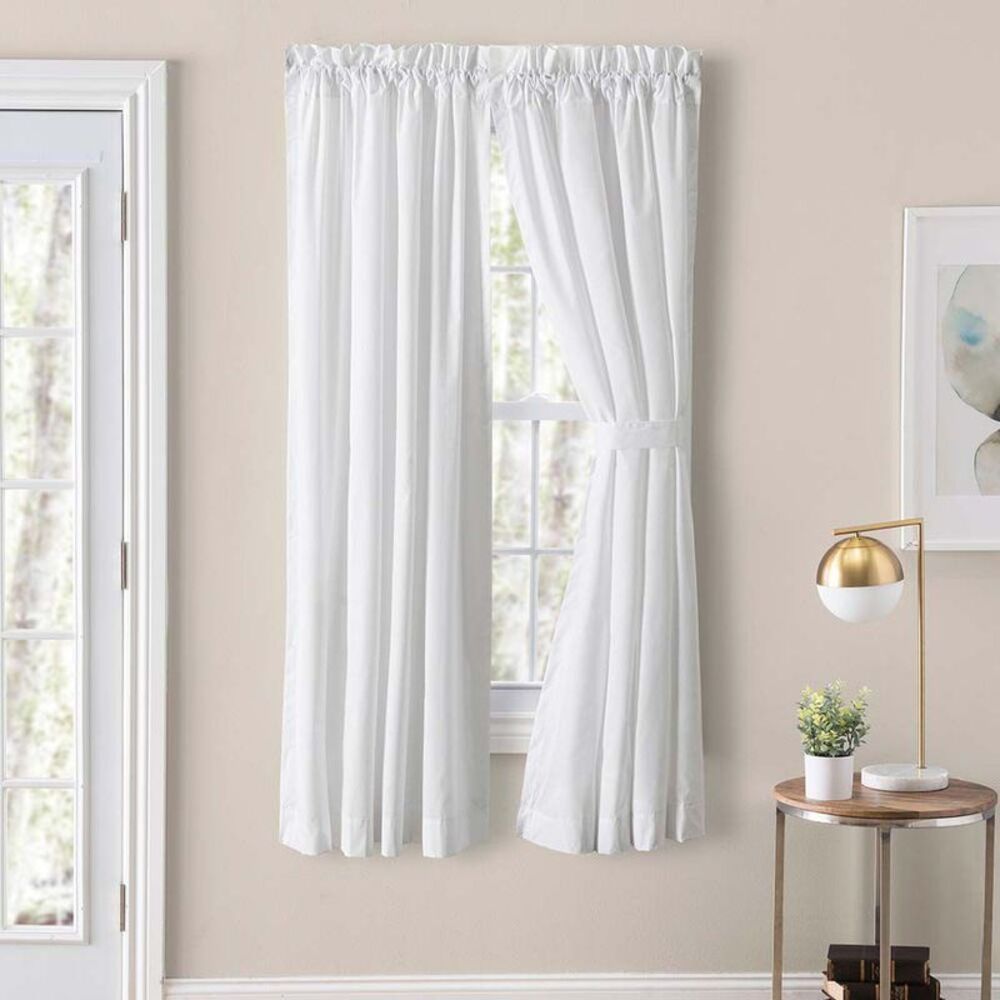 Ellis Curtain - Ellis Intricate Brush Fringe Sewn on Inside Edge a White